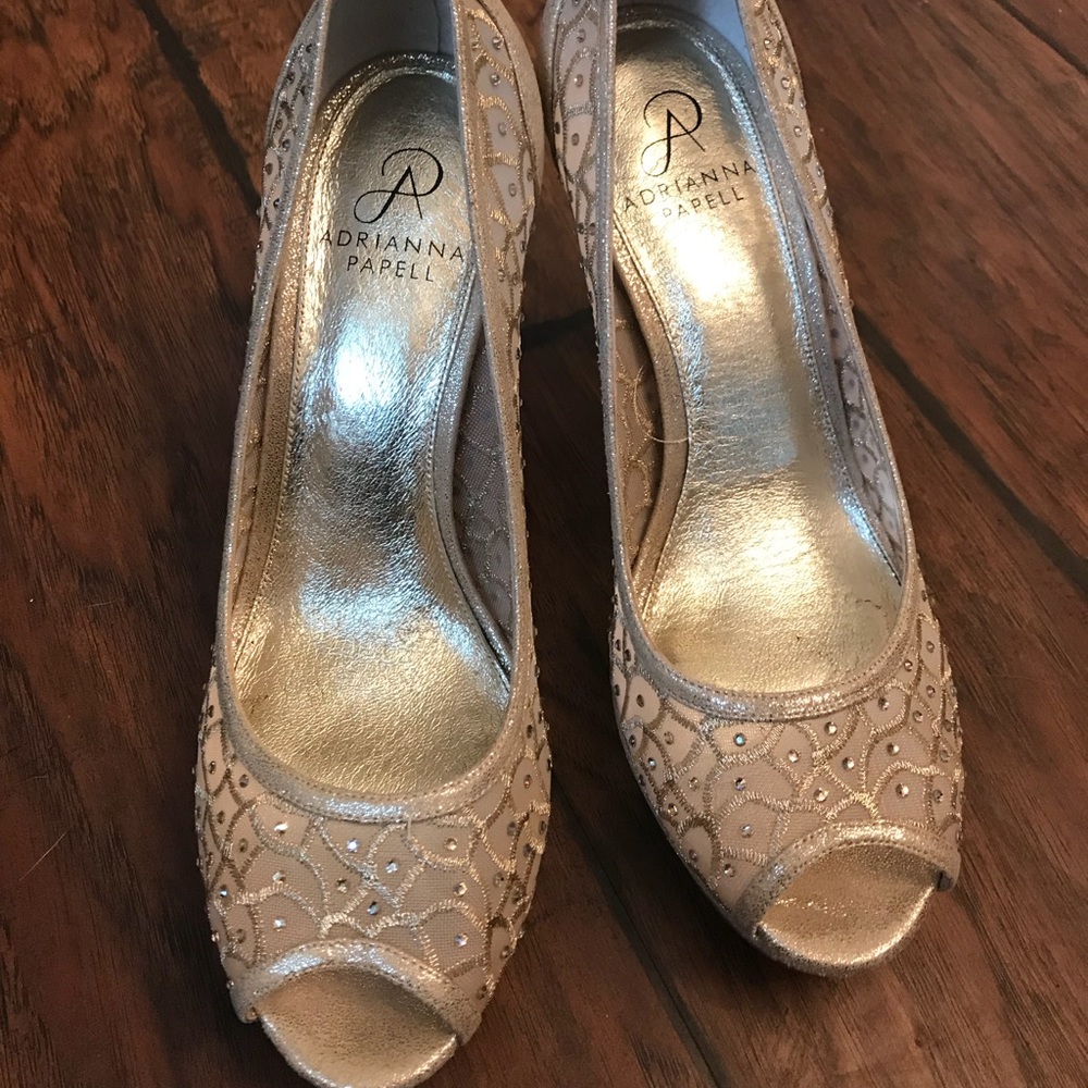Adrianna Papell gold heels